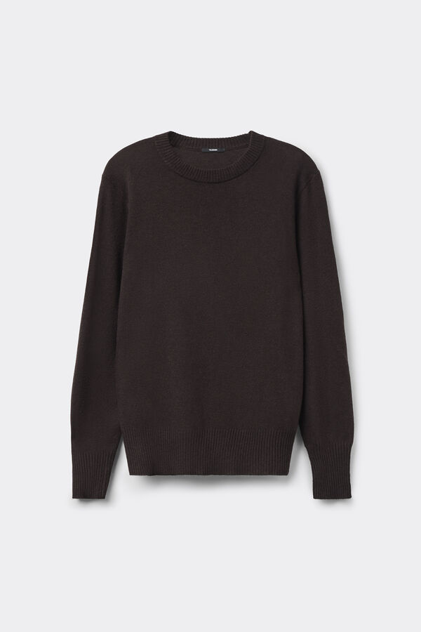 Long Sleeve Round-Neckline Heavy Sweater with Wool  
