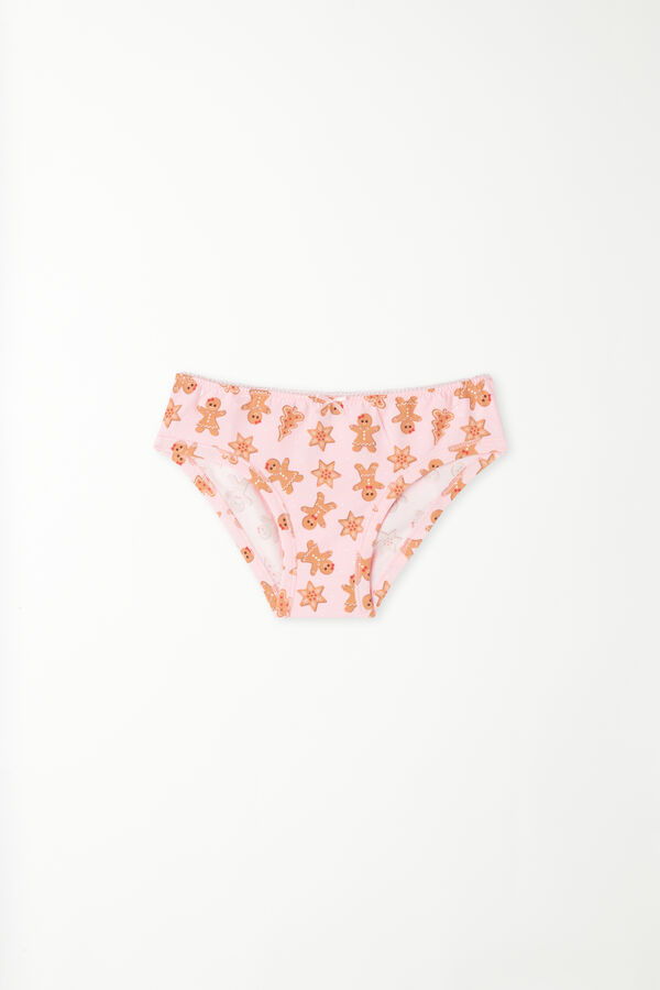Girls' Cotton Briefs with Christmas Print  