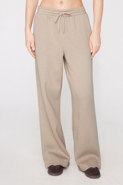 Lange Palazzohose aus schwerem Sweatstoff Brush