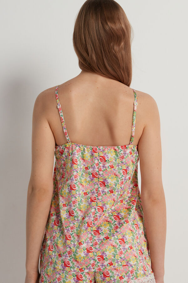 Top aus Satin und Spitze  