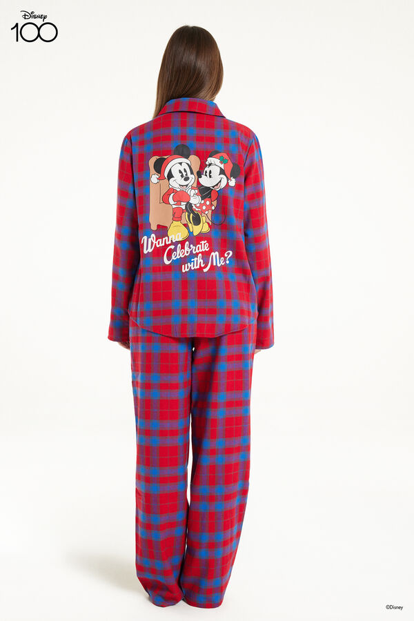 Pyjama Long en Flanelle à Carreaux Disney  