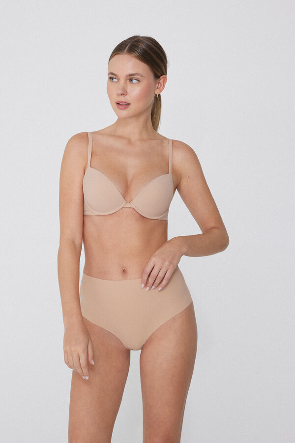 High-Waist Laser Cut Brazilian Briefs in Recycled Microfibre  