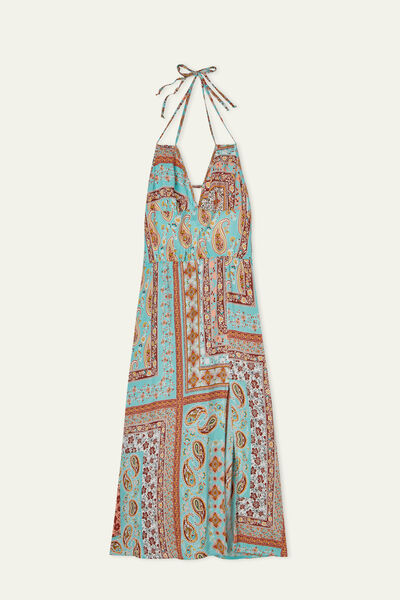 Midi-Kleid aus Viskosestoff mit Triangel-Cups