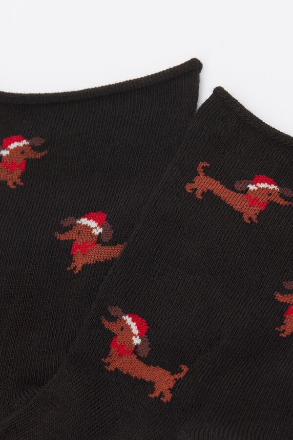 Krátke Vzorované Bavlnené Ponožky bez Lemu  