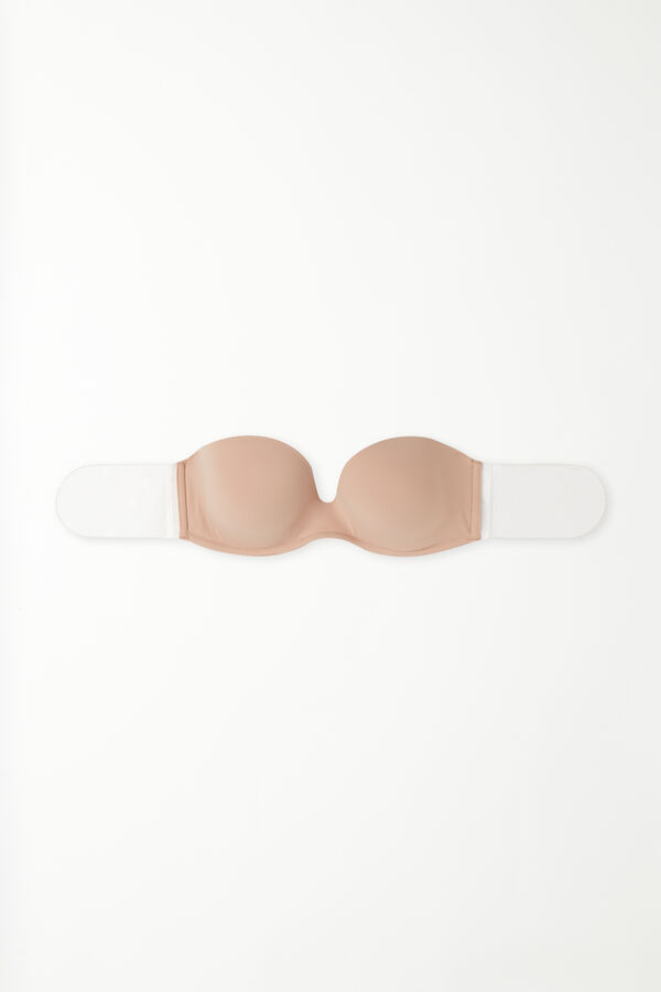 Hold-Up Push-Up Bandeau Bra with Silicone Back  