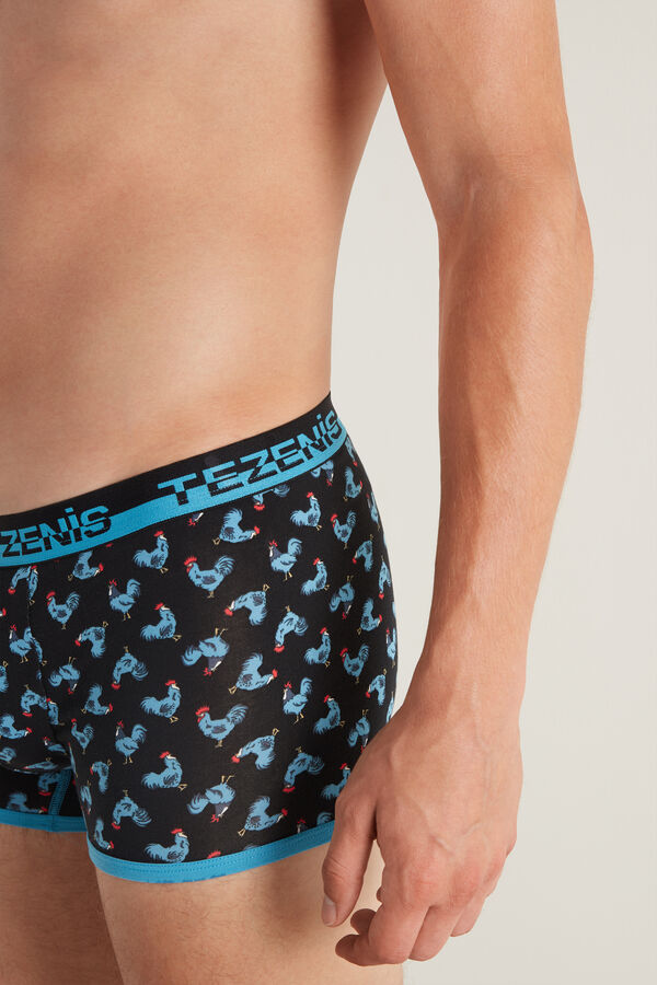 Printed Cotton Boxers with Logo Elastic Waistband  