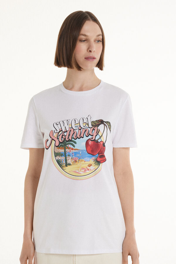 Baumwoll-T-Shirt mit Print  