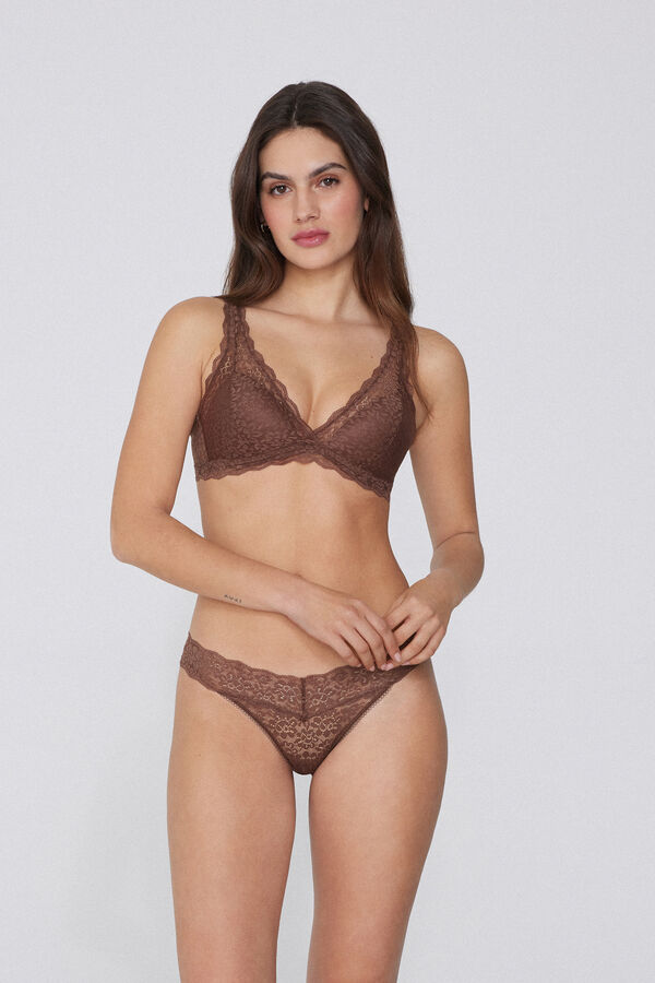 Havana Recycled Lace Triangle Bra  