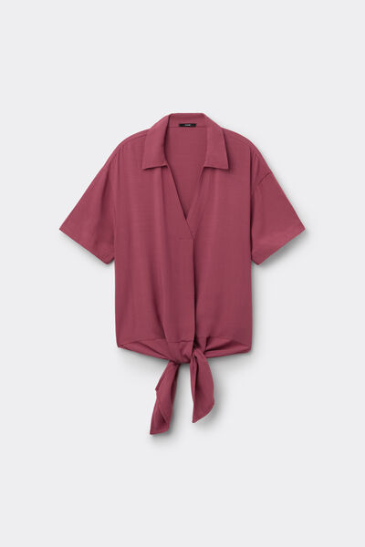 Camicia Mezza Manica Tela Viscosa Garzata