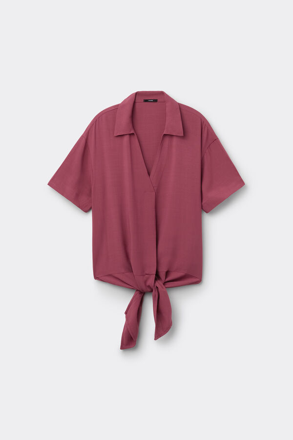 Camisa Manga Curta Tecido Viscose Escovado  