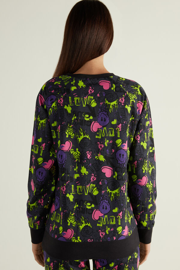 Long-Sleeved Printed Cotton Sweatshirt  
