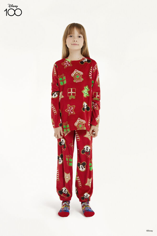 Kids’ Unisex Long Microfleece Pyjamas with Disney Print  
