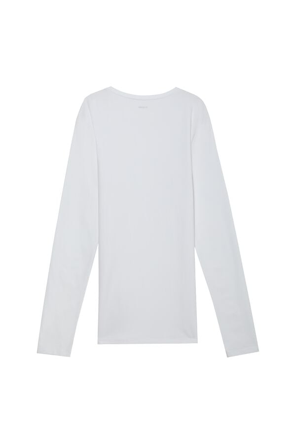 Long-Sleeve Crew-Neck Stretch-Cotton Top  