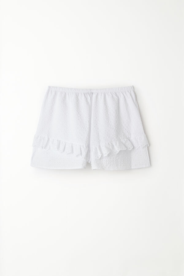 Crinkle-Effect Canvas Shorts  