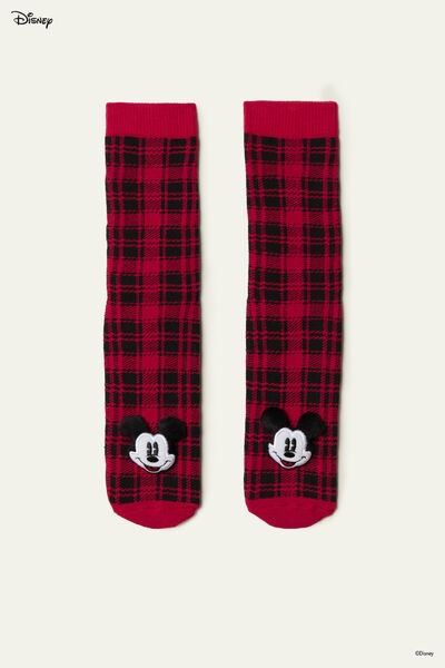 Αντιολισθητικές Κάλτσες με Σκωτσέζικο Καρό Μοτίβο Mickey Mouse