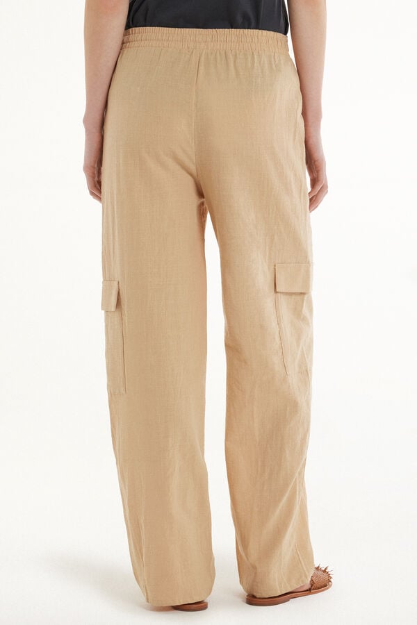 Długie Spodnie z Kieszeniami z Ultralekkiej Czystej Bawełny  