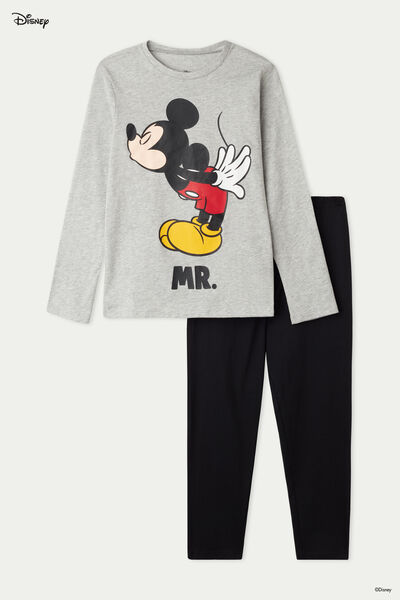 Длинная Хлопковая Пижама Disney Mickey Mouse для Мальчиков
