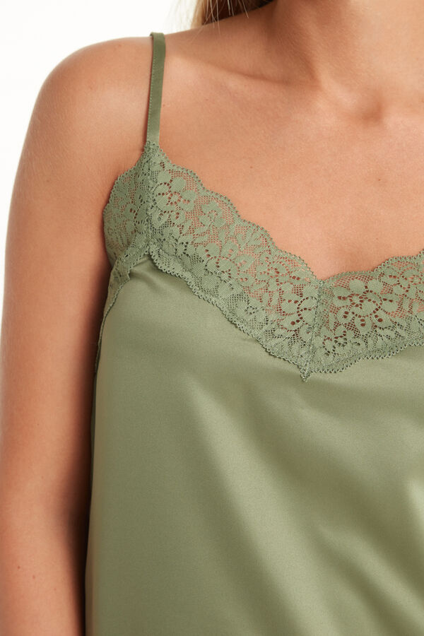 Lace and Satin Tank Top  