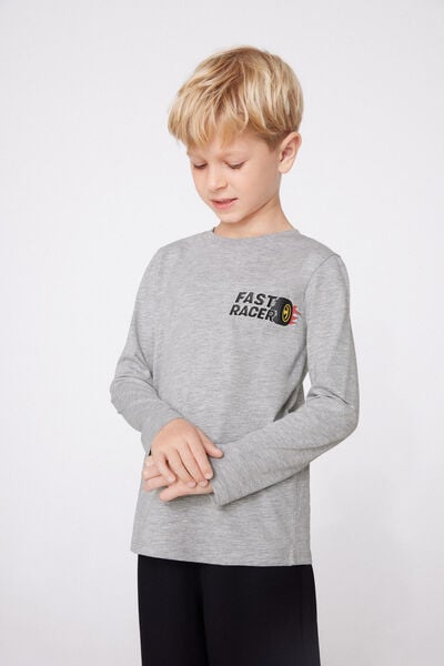 Maglia Manica Lunga Cotone Stampato Bimbi Unisex