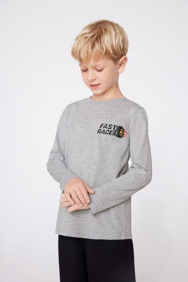 Maglia Manica Lunga Cotone Stampato Bimbi Unisex  