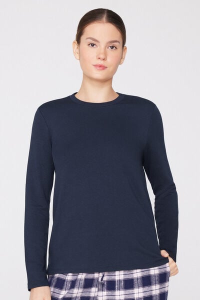Long Sleeve Round Neck Plush Top with Viscose