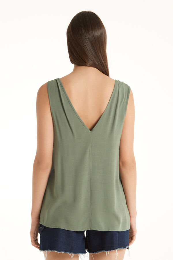 Brushed Canvas Vest Top with Knots  