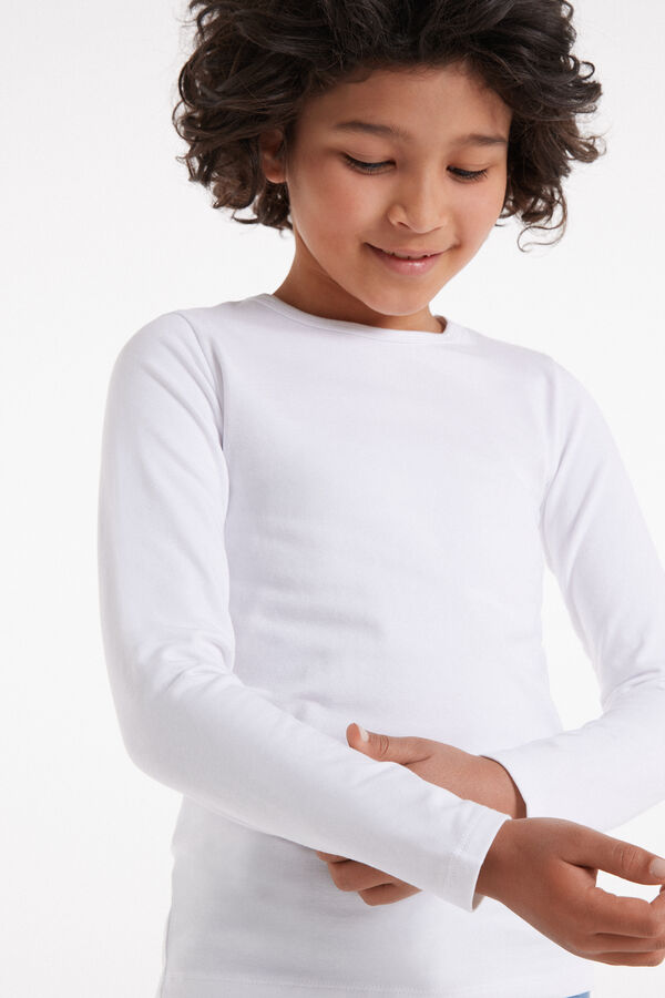 Kids’ Unisex Long-Sleeved Rounded Neck Thermal Cotton Top  