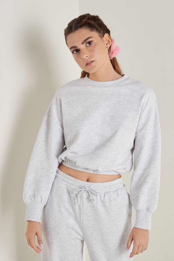 Crop Sweatshirt with Oversize Sleeves  