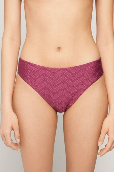 Mauve Sparkling Touch Rounded High-Cut Brazilian Bikini Bottoms