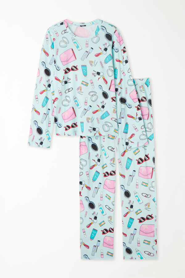 Pijama Llarg de Cotó Estampat Beauty  