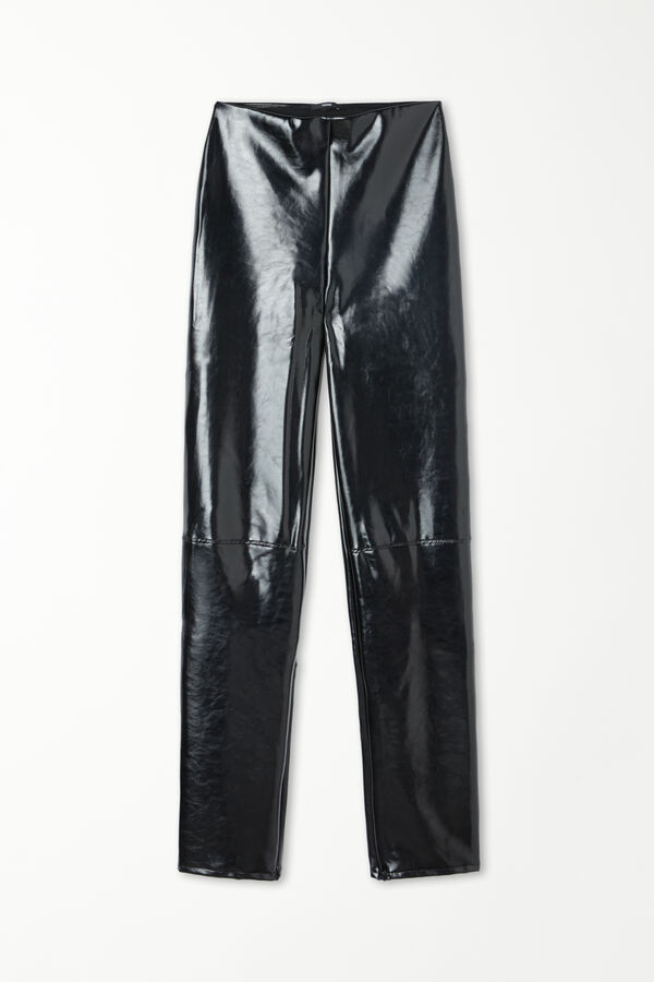 Hammered-Effect Vinyl Pants  