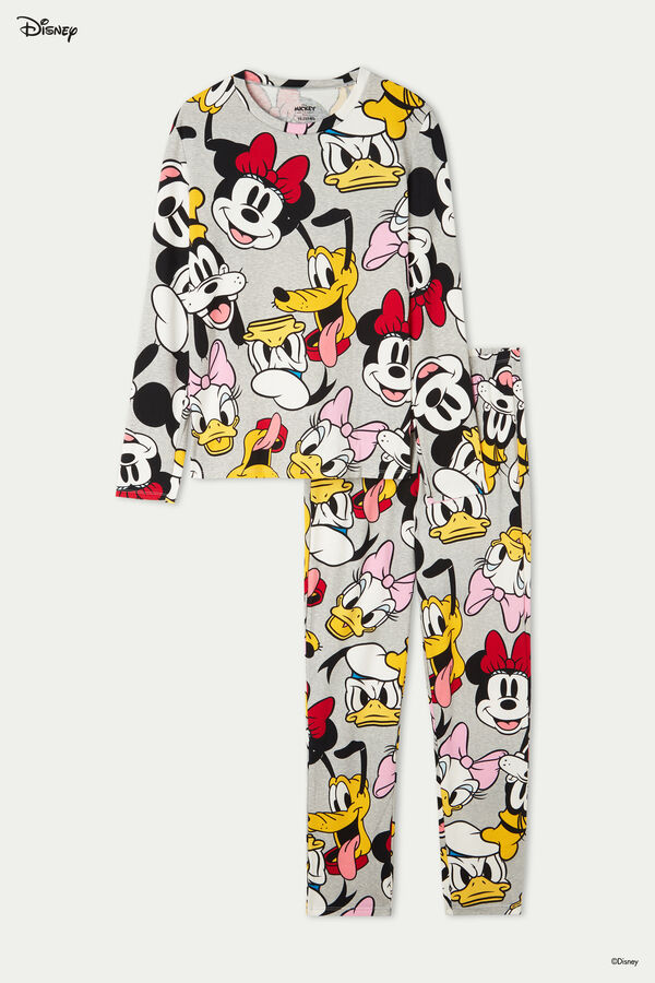 Długa Piżama z Bawełny z Nadrukiem Disney  