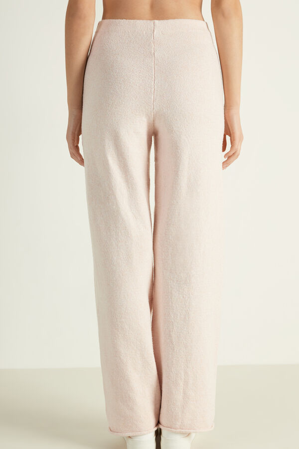 Loungewear High-Waist Palazzo Trousers in Fully-Fashioned Recycled Fabric  