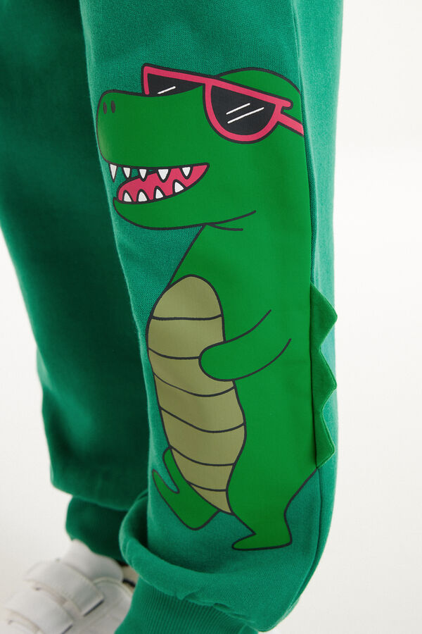 Boys’ Fleece Trousers with Dinosaur Print  