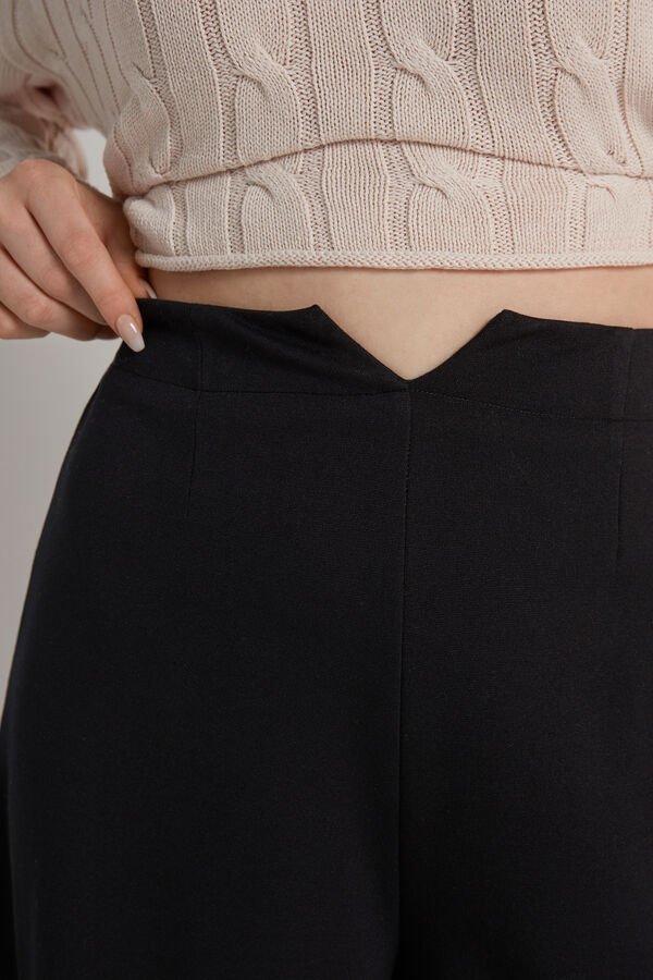 Shorts aus Milano-Ripp mit hohem Bund  