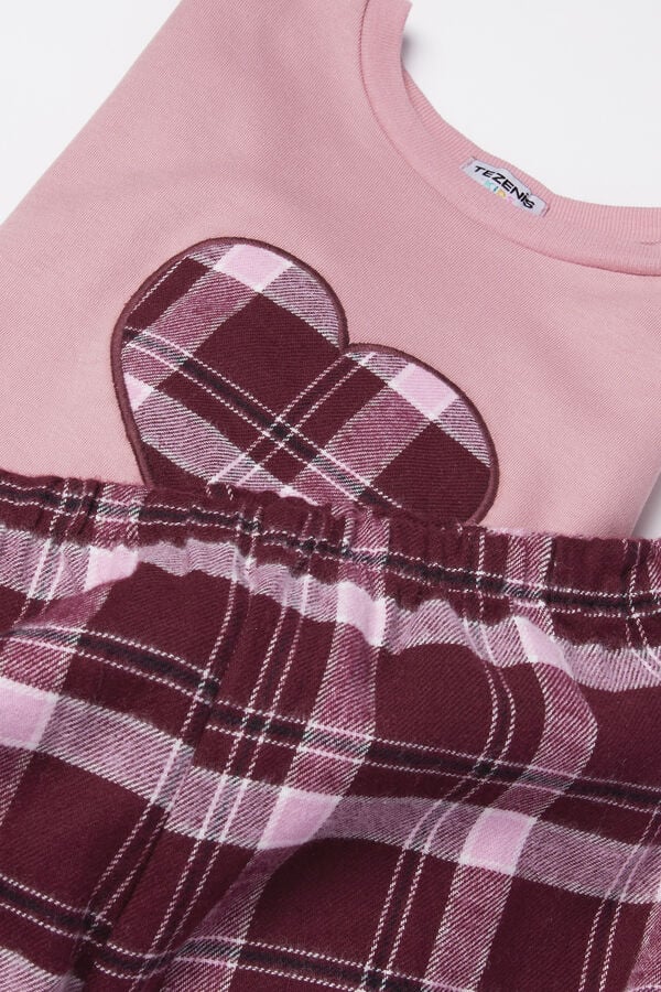 Pigiama Lungo in Cotone/Flanella Bimba Cuore  