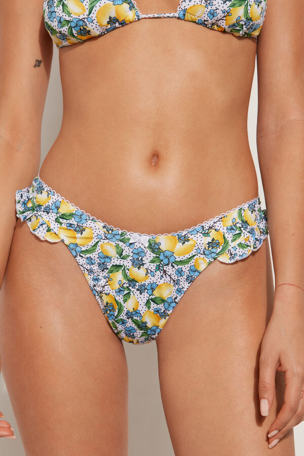 Romantic Costiera High-Cut Brazilian Bikini Bottoms  