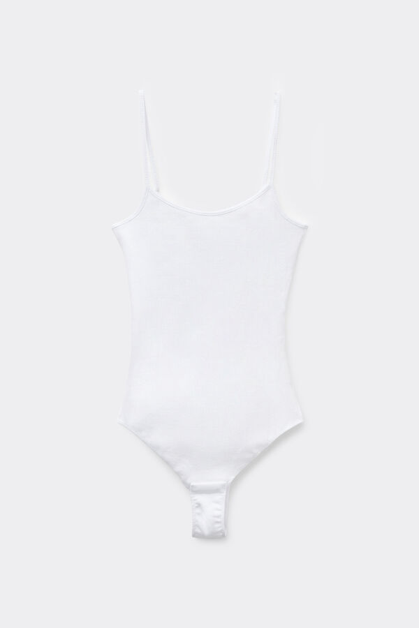 Body Bretele Subțiri din Bumbac Reiat  