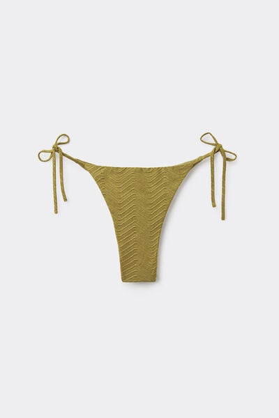 Olive Green Sparkling Touch Tie Brazilian Bikini Bottoms
