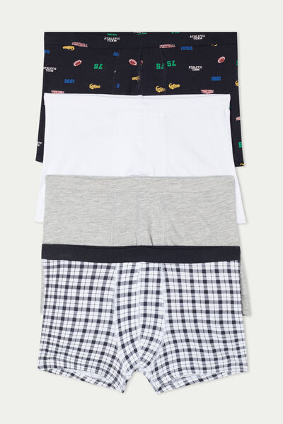 Pack 4 Boxers en Coton avec Imprimé Fantaisie