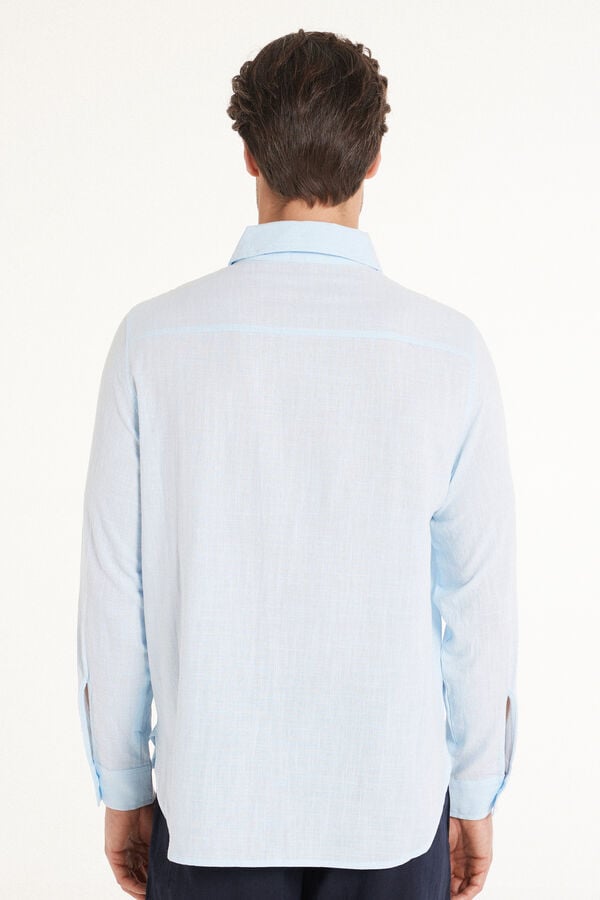 Langarm-Bluse aus 100 % superleichter Baumwolle  
