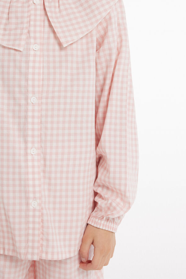 Long Button-Front Printed Canvas Pyjamas  