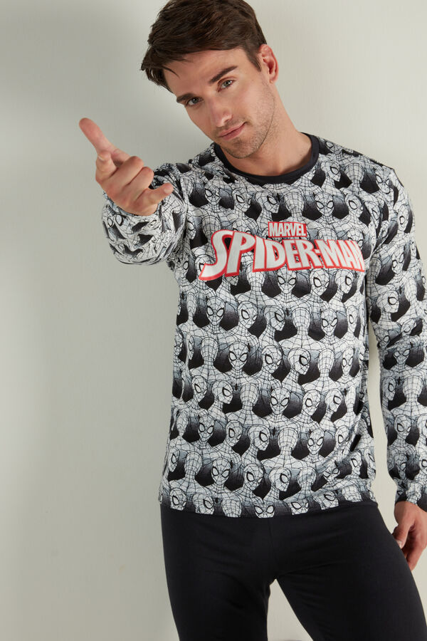 Men’s Long Pyjamas with Spider-Man Print  