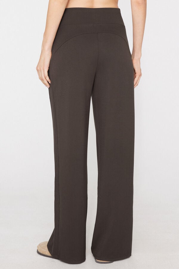 Superior Softness Palazzo Trousers with Side Stripes  