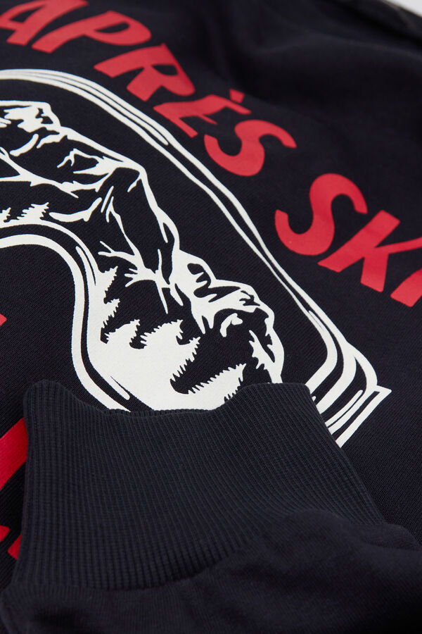 Felpa Girocollo Stampa Apres Ski Unisex  