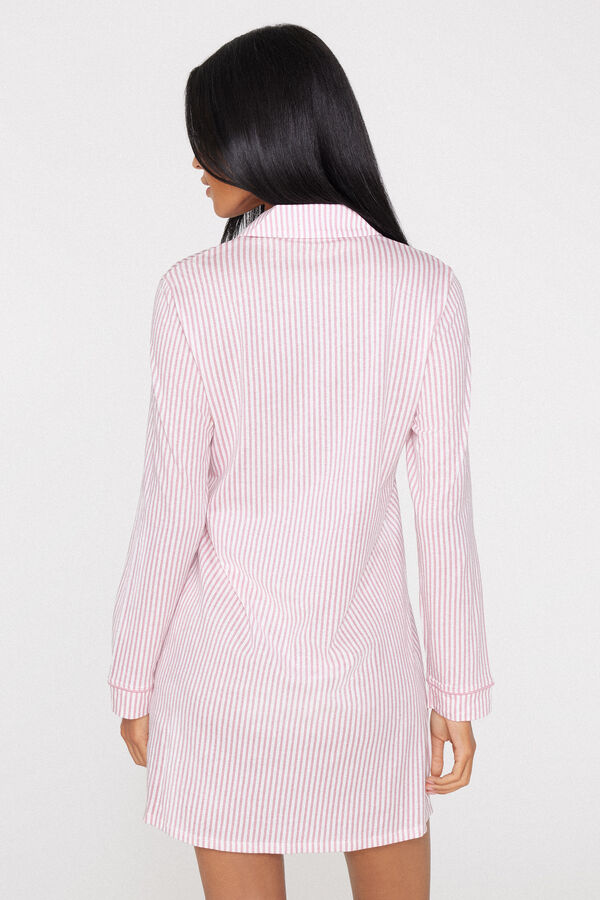 Camicia da Notte Aperta Cotone Righe  