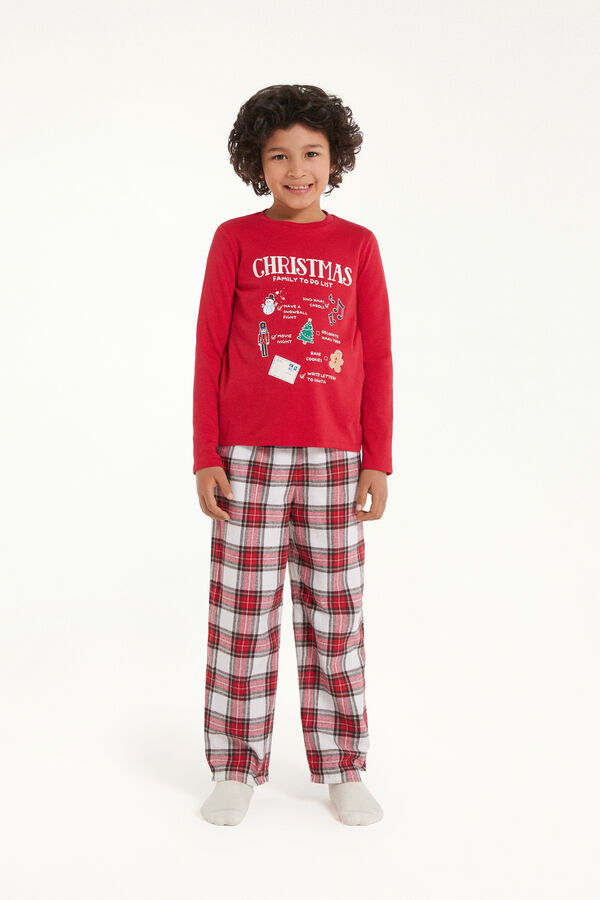 Kids’ Unisex Heavy Cotton Long Pyjamas with "To do list" Print  