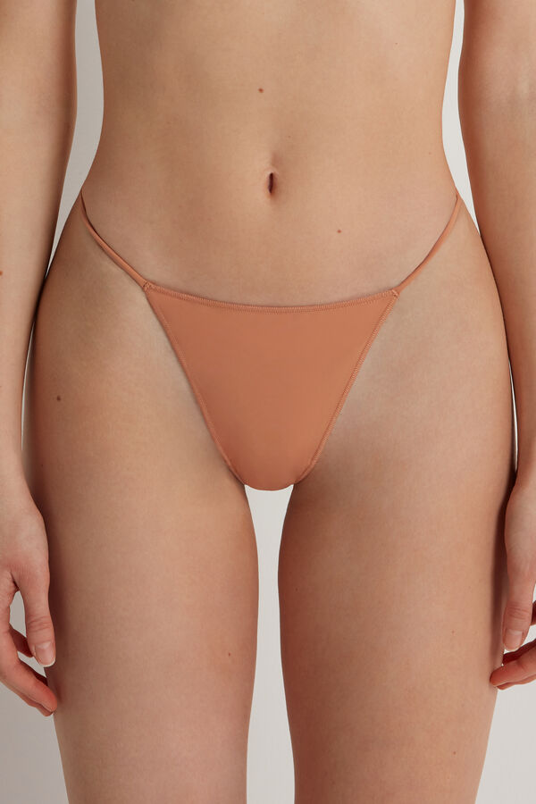 Brazilian-Slip mit hohem Beinausschnitt und Seitenband im Tanga-Stil aus Mikrofaser  