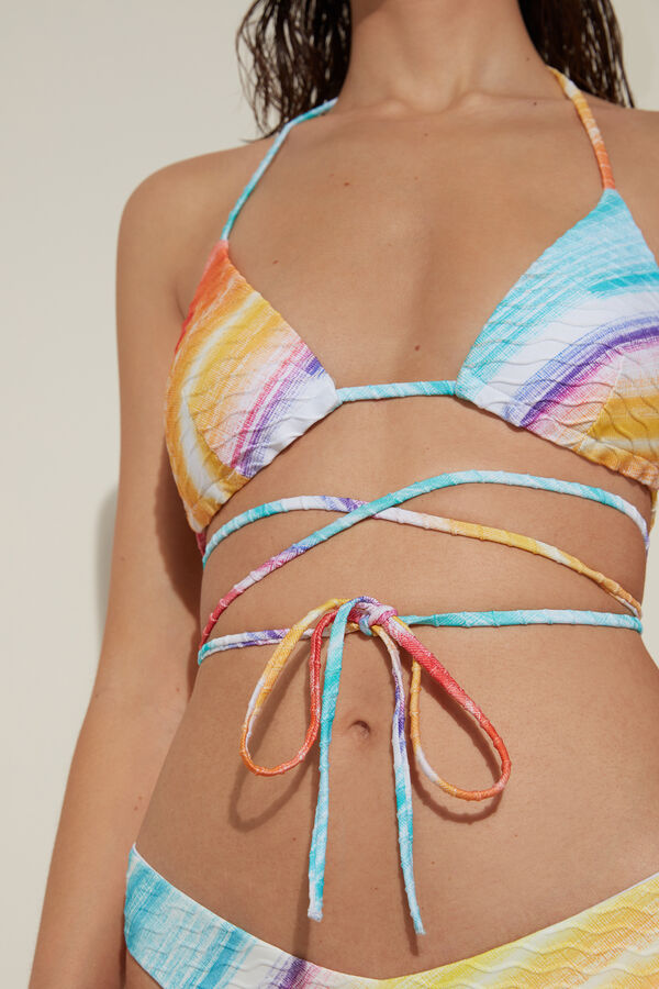 Colourful Shades Lightly Padded Triangle Bikini Top  