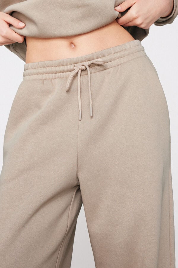 Pantalon Palazzo en Molleton &Eacute;pais Gratt&eacute;  